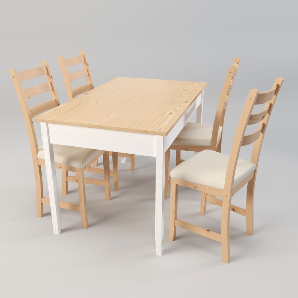 lerhamn-table and 4 cahairs-Lerhamn light antique stain-dining set-dining table-furniture-3dfurniture-3dmodel-3d-3dwork-3dproduct-amazon-ikea-productlisting-render-realisticrender-realistic-model-3drender-productrender-visualization-3dvisualization-rendering-interiordesign-interior-3dsmax-chair-sofa-table-wooden-hni-kimball-kohler-masco-okamura-steelcase-stickly-wayfair-piximo studio